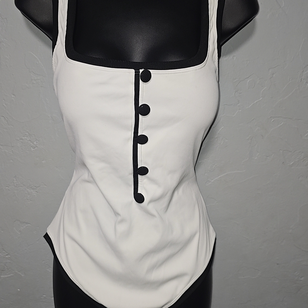 Elegant White and Black Women's Top